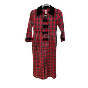 Vintage Chocolate Soup Red Green Plaid Girls Pantsuit Sz 10